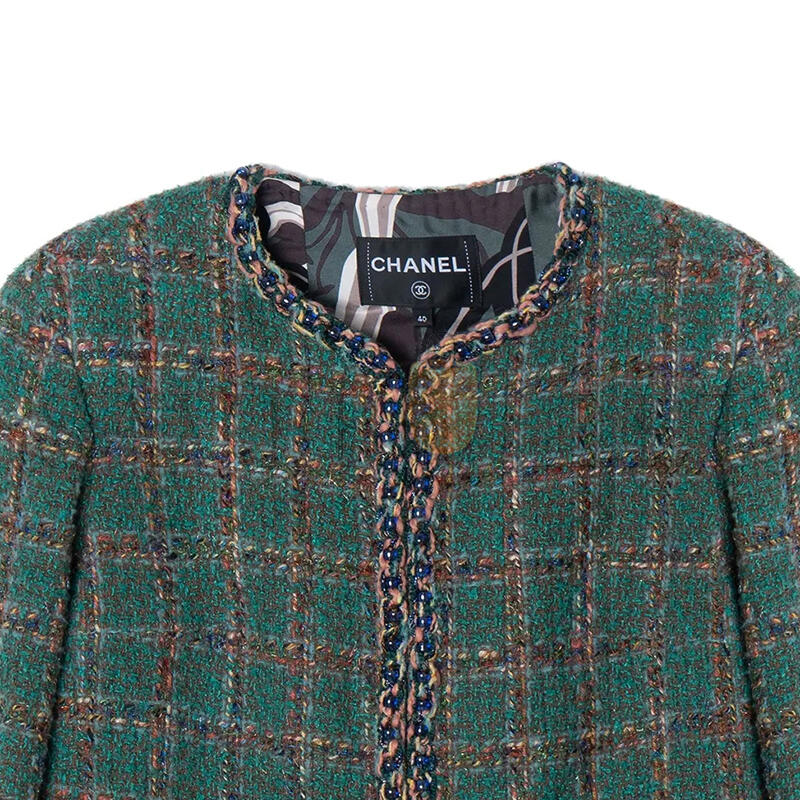 CHANEL GREEN TWEED JACKET P75152